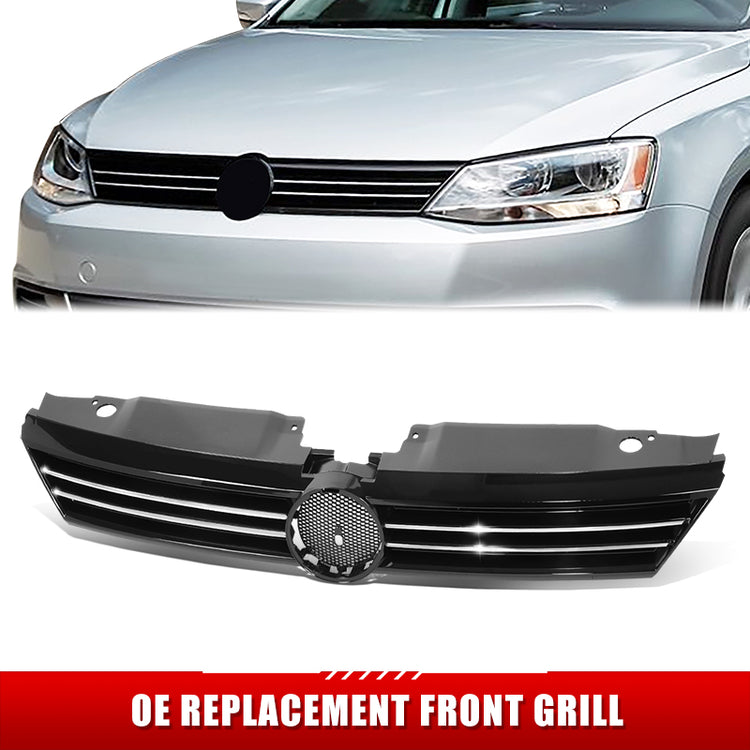 PARRILLA GRILLE - VG JETA '11-'18/ GRILLE ASS'Y 11-14/ CHROME/BLACK//PARTS.NO,VW1200149//OEM NO,5C6853651AZLL