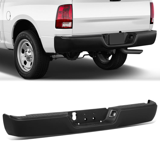BURRERA TRASERA 09-19 DODGE RAM 1500 2500 3500 - ALSO FITS 19 RAM 1500 CLASSIC - W/O DUAL EXHAUST & W/O BACKUP SENSORS - FITS MODELS W/O DUAL EXHAUST W/O BACKUP SENSORS - BLACK/STEEL