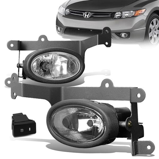 FAROS DE NIEBLA 06-08 HONDA CIVIC 2-DOOR - W/ SWITCH - H11 BULB - CLEAR