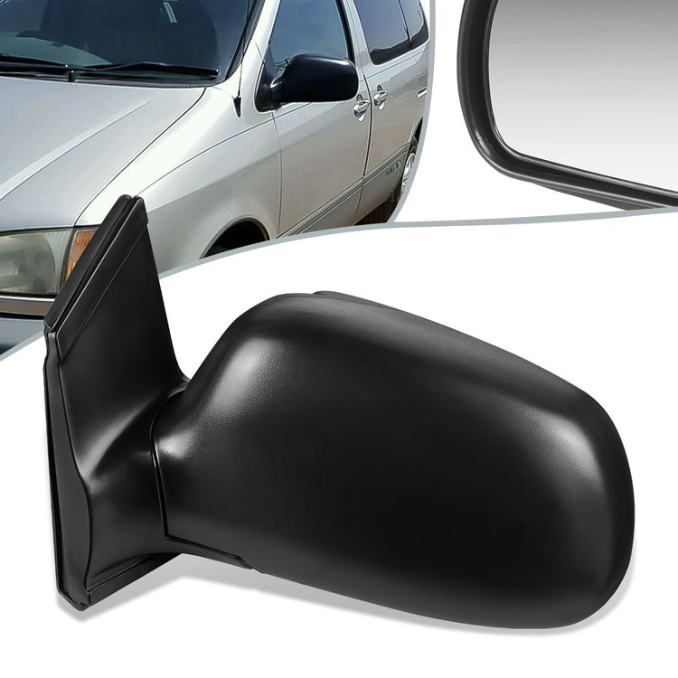 RETROVISOR MIRROR - OEM - 98-03 TOYOTA SIENNA - POWERED - HEATED - PAINTABLE - BLACK - LEFT