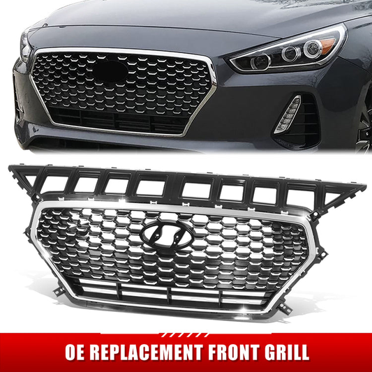 PARRILLA GRILLE - HY ELNTR 17-18/19-20/ GRILLE ASS'Y 18-20/ PAINTED BRIGHT BLACK/ W/CHROME FRAME/ W/O INTELLIGENT CRUISE CONTROL/(GT)(H/B)//PARTS.NO,HY1200224//OEM NO,86350G3010