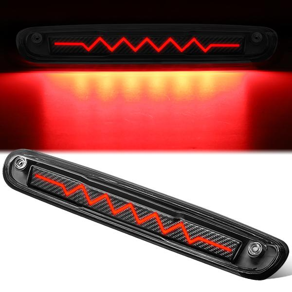 LUZ DE FRENO 07-13 CHEVY SILVERADO 1500, 1500HD, GMC SIERRA 1500, 1500HD / 07-14 SILVERADO 2500, 3500, HD MODELS, GMC SIERRA 2500, 3500, HD MODELS / 09-10 HUMMER H3T - 3D - LED - SEQUENTIAL HEARTBEAT LED - BLACK