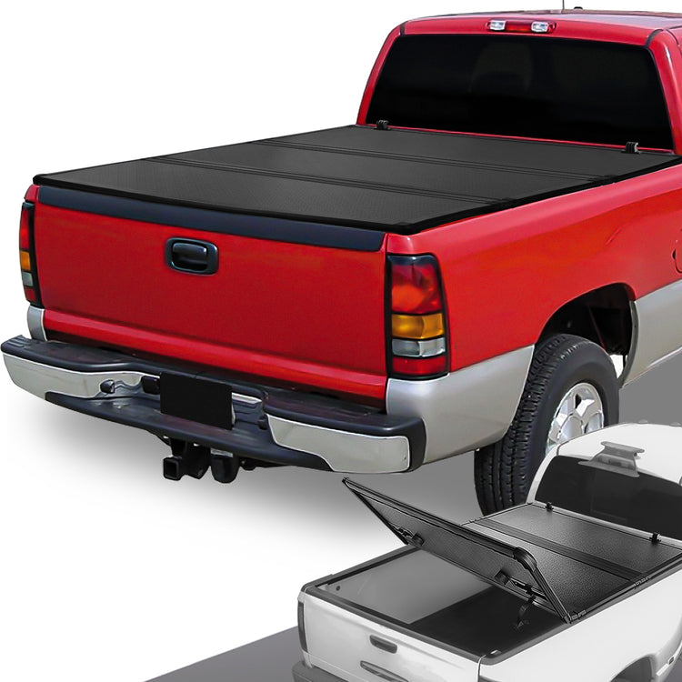 TAPADERA DE CAJUELA TONNEAU COVER - HARD TRI-FOLD - 04-13 CHEVY SILVERADO 1500, GMC SIERRA 1500 / 2007 CHEVY SILVERADO 1500 CLASSIC, GMC SIERRA 1500 CLASSIC - FITS 5-3/4FT FLEETSIDE / STYLESIDE BED MODELS ONLY