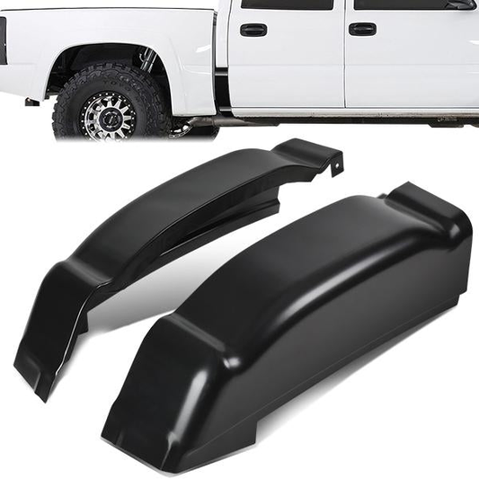 nan REAR CAB CAP COVERS - 2PCS - 01-06 CHEVY SILVERADO 1500, 2500HD, 3500HD / 01-06 GMC SIERRA 1500, 2500HD, 3500HD / 2007 CHEVY SILVERADO 1500, 2500HD, 3500HD CLASSIC, GMC SIERRA 1500, 2500HD, 3500HD CLASSIC - FITS CREW CAB MODELS ONLY - BLACK