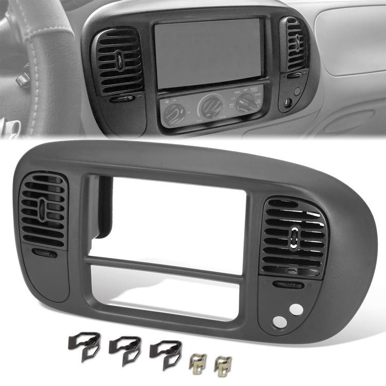 nan CENTER DASH RADIO CLIMATE BEZEL PANEL - 97-03 FORD F150 - GREY