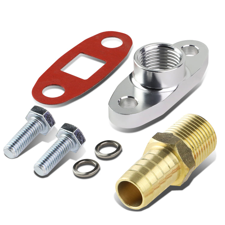 BURRERA TRASERA FLANGE W/ GASKET, FITTINGS + BOLTS - NO HOSE - 10 AN