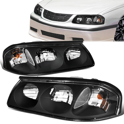 FAROS 00-05 CHEVY IMPALA 4-DOOR - BLACK HOUSING / CLEAR CORNER - 9006 LOW BEAM / 9005 HIGH BEAM