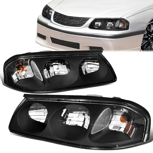 FAROS 00-05 CHEVY IMPALA 4-DOOR - BLACK HOUSING / CLEAR CORNER - 9006 LOW BEAM / 9005 HIGH BEAM