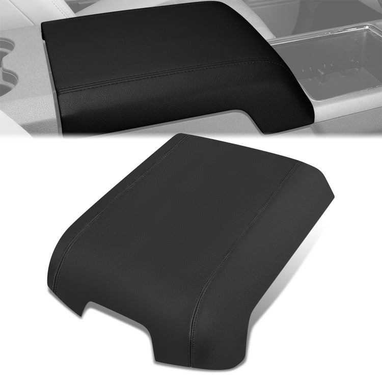 TAPA DE CONSOLA CENTER CONSOLE COVER - 11-16 FORD F-250 SUPER DUTY - BLACK REAL LEATHER