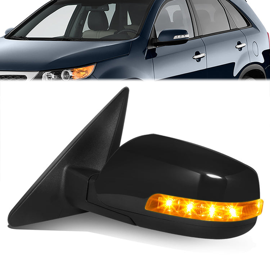 RETROVISOR MIRROR - OE STYLE - KIA SORENTO 11-13 - WITH POWER FOLD WITH HEATED GLASS WITH TURN SIGNAL - DRIVER SIDE - PAINT TO MATCH - BLACK