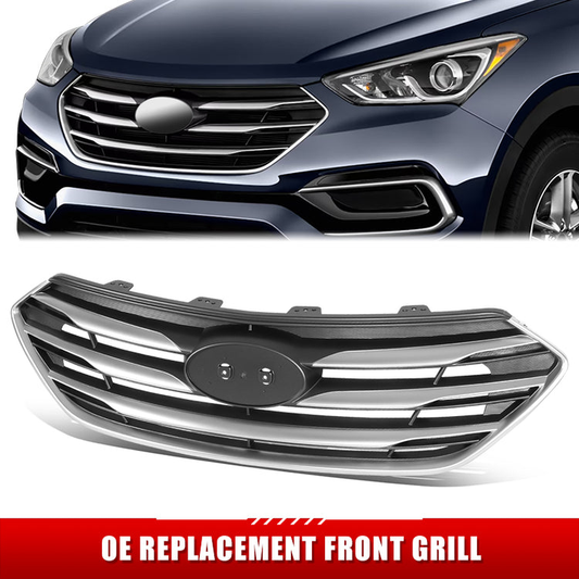 PARRILLA GRILLE - HY SNTA FE 13-18/19-22/ GRILLE ASS'Y 17-19/ GRAY W/CHROME MOULDING/ W/O FRONT VIEW CAMERA/ (SANTA FE SPORT)//PARTS.NO,HY1200201//OEM NO,863514Z500