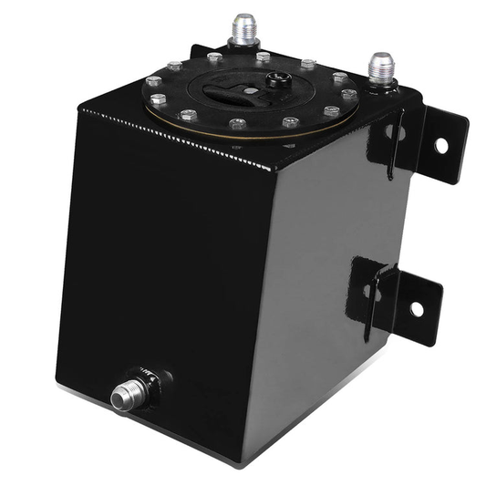 TANQUE DE GASOLINA FUEL CELL - GAS TANK - ALUMINUM  - 1-GALLON - BLACK CAP - BLACK - BOTTOM-FEED