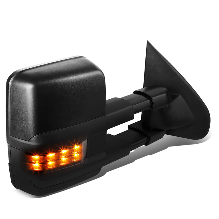 RETROVISORES EXTENDIBLES TOWING MIRROR - 14-17 CHEVY SILVERADO, GMC SIERRA 1500 / 15-17 CHEVY SILVERADO, GMC SIERRA 2500, 3500 - RIGHT - POWERED W/ HEATED - LED SMOKE SIGNAL - BLACK