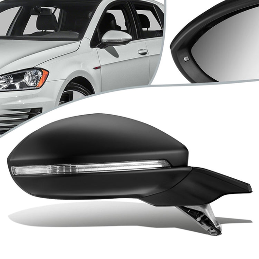 RETROVISOR MIRROR - OEM - 13-16 VOLKSWAGEN GOLF - POWERED - HEATED - W/ SIGNAL LIGHT - FOLDING - RIGHT - BLACK