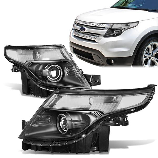 FAROS 11-15 FORD EXPLORER 4-DOOR - PROJECTOR - H7 LOW BEAM / HIGH BEAM - BLACK HOUSING / CLEAR CORNER