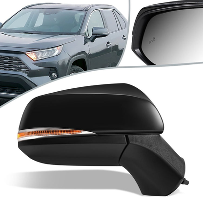 RETROVISOR MIRROR - OEM - 19+ TOYOTA RAV4 - POWERED - HEATED - W/ SIGNAL LIGHT - W/ BSD - FOLDING - RIGHT - BLACK MATERIAL
