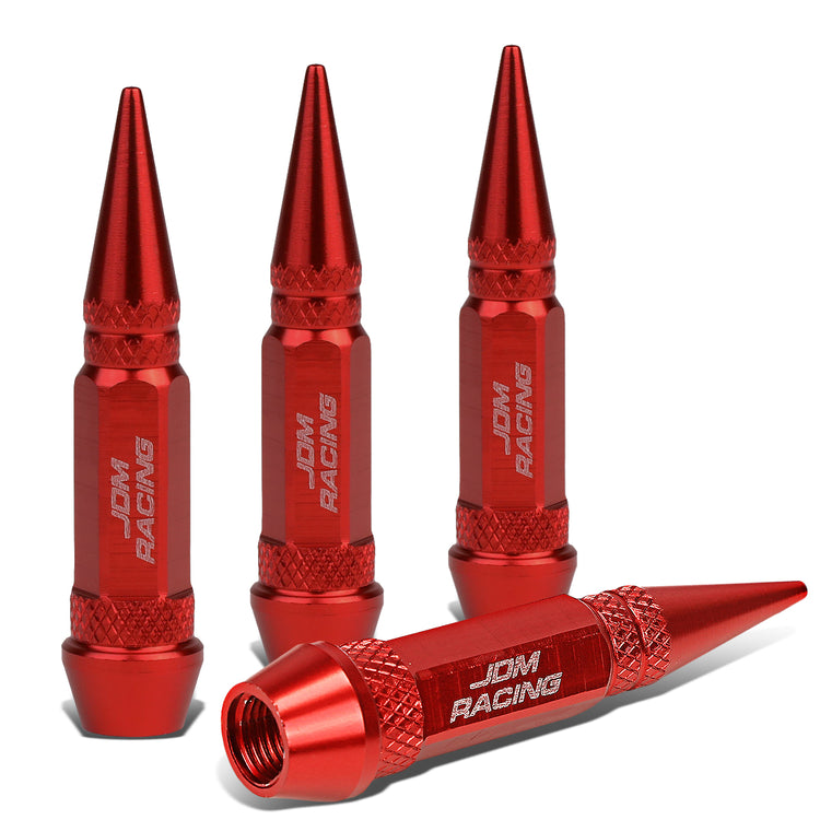 ACCESORIOS 60MM / 2.30" TALL - SPIKED - LUG NUT STYLE - RED
