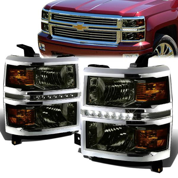 FAROS 14-15 CHEVY SILVERADO 1500, 2500HD, 3500HD 2/4-DOOR - LED DRL - SMOKE HOUSING / AMBER CORNER - H11 LOW BEAM / 9005 HIGH BEAM