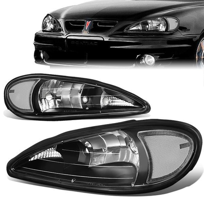 FAROS 99-05 PONTIAC GRAND AM - 9007 HIGH BEAM / LOW BEAM - BLACK HOUSING / CLEAR CORNER