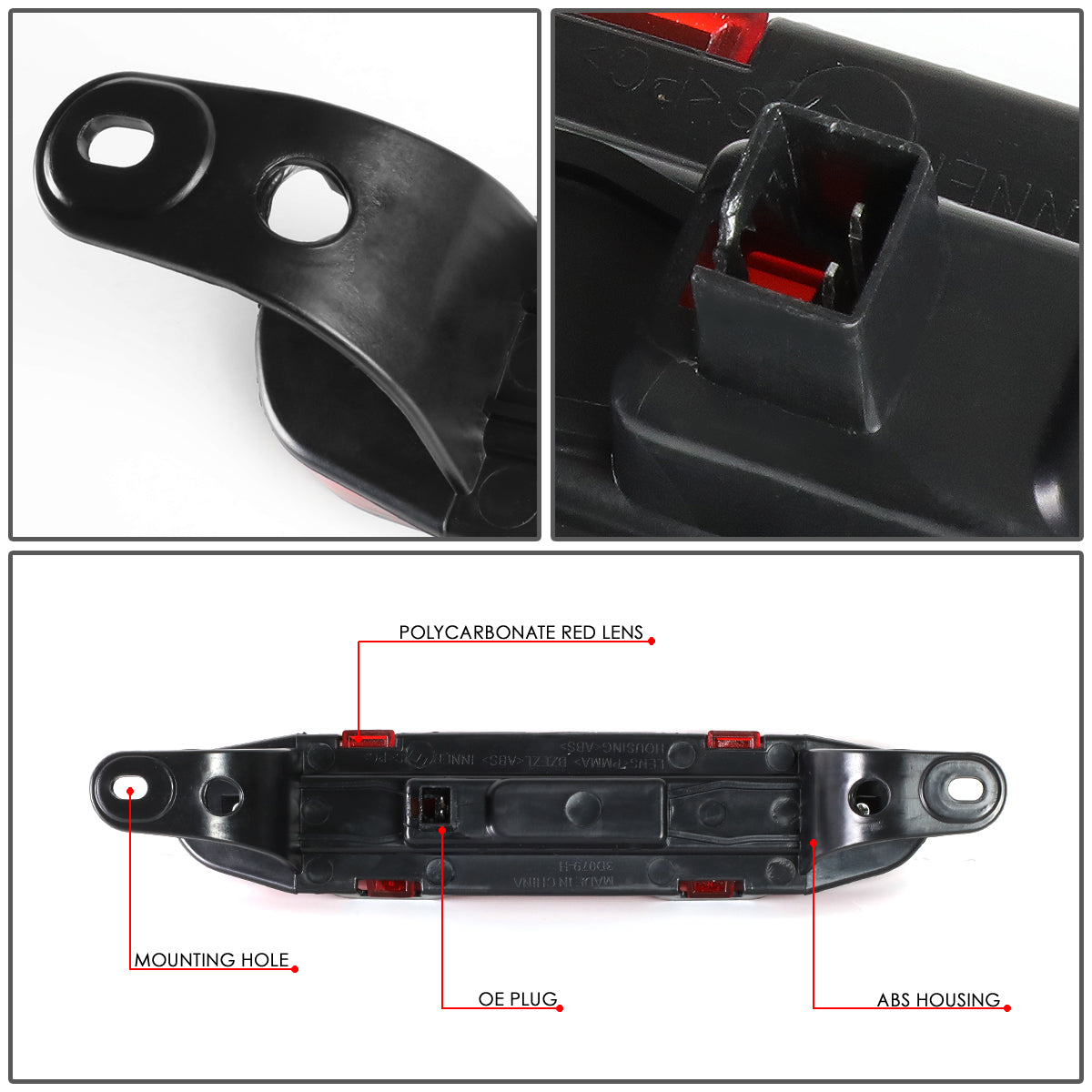 LUZ DE FRENO 06-10 DODGE CHARGER - 3D - LED - RED