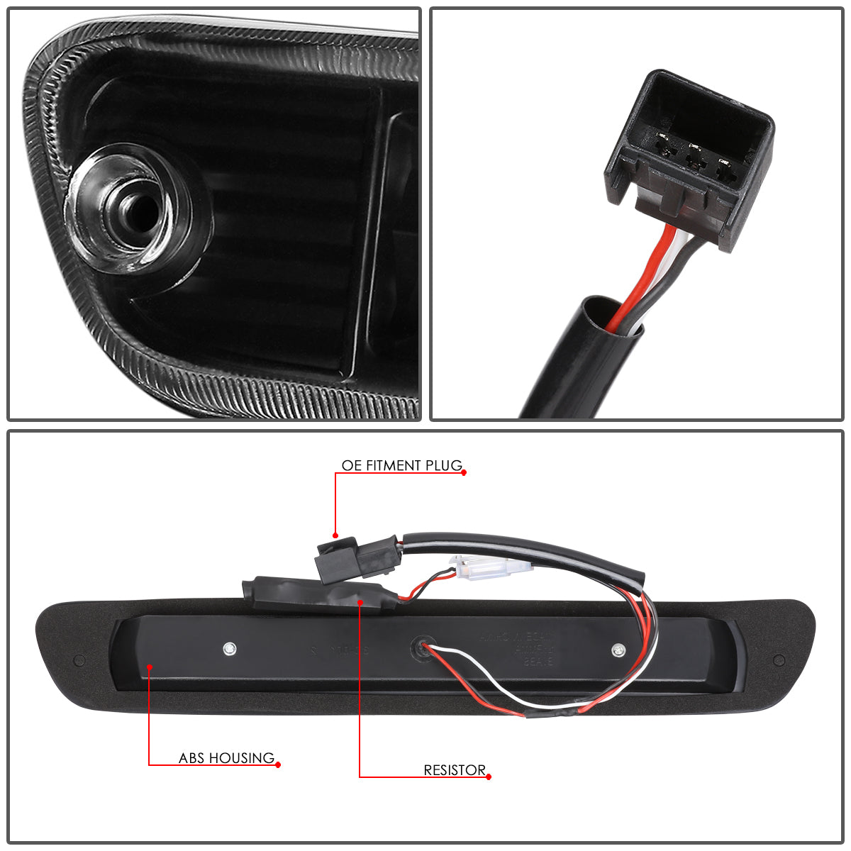 LUZ DE FRENO 04-12 CHEVY COLORADO, GMC CANYON / 06-08 ISUZU I-SERIES - 3D - LED - BLACK