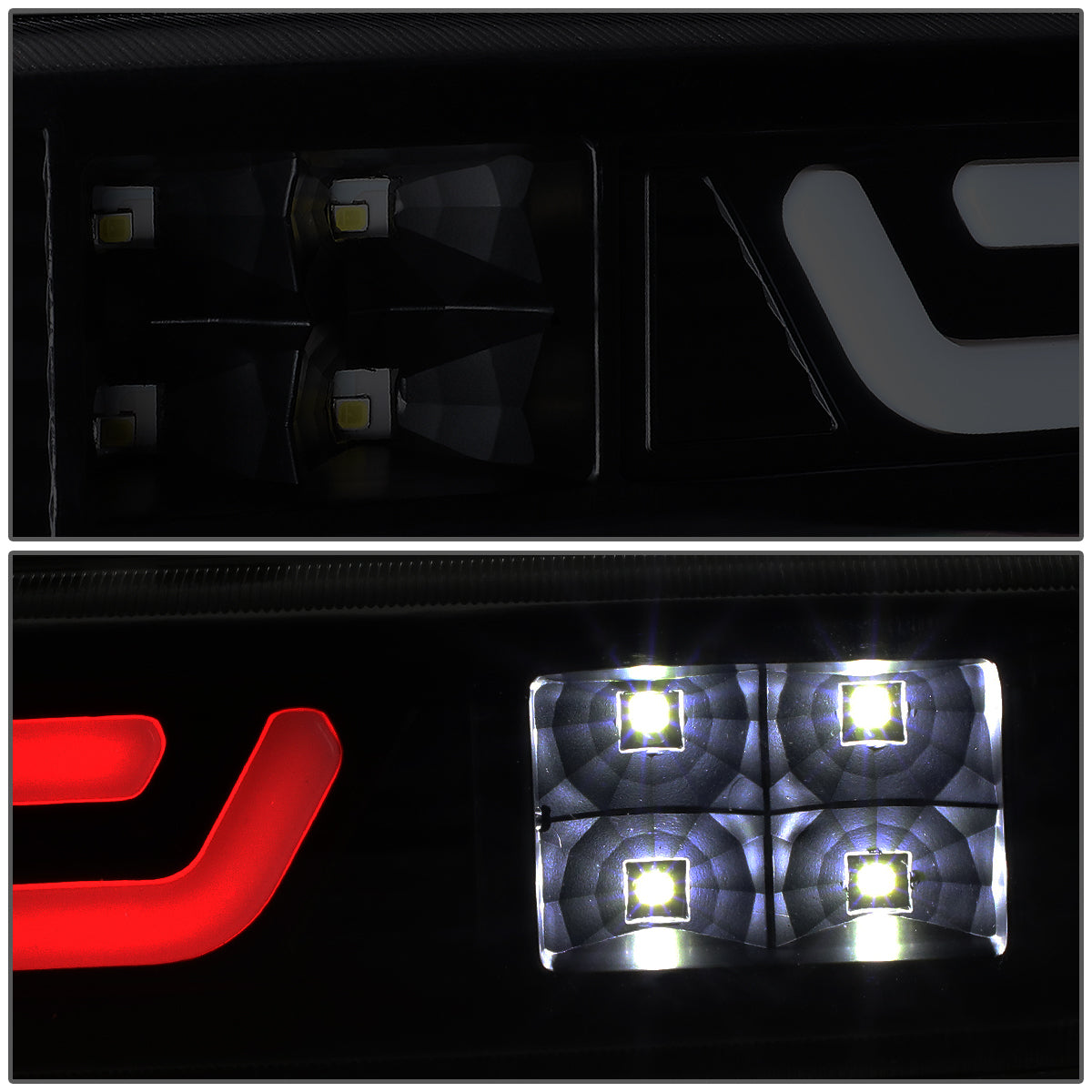 LUZ DE FRENO 04-12 CHEVY COLORADO, GMC CANYON / 06-08 ISUZU I-SERIES - 3D - LED - BLACK / SMOKE