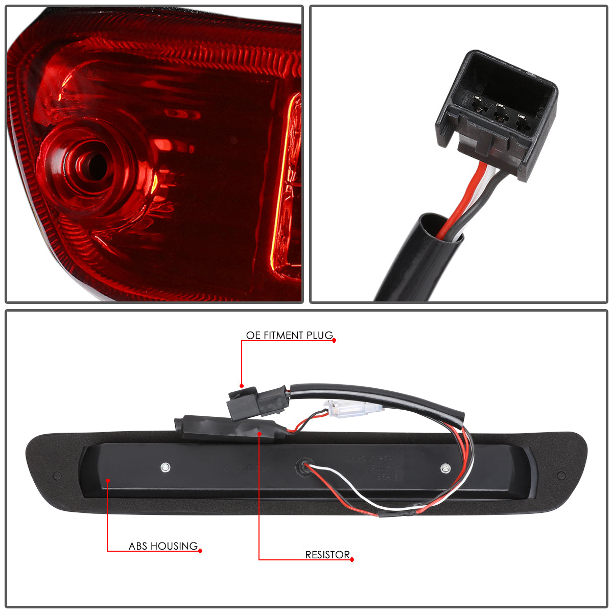 LUZ DE FRENO 04-12 CHEVY COLORADO, GMC CANYON / 06-08 ISUZU I-SERIES - 3D - LED - RED