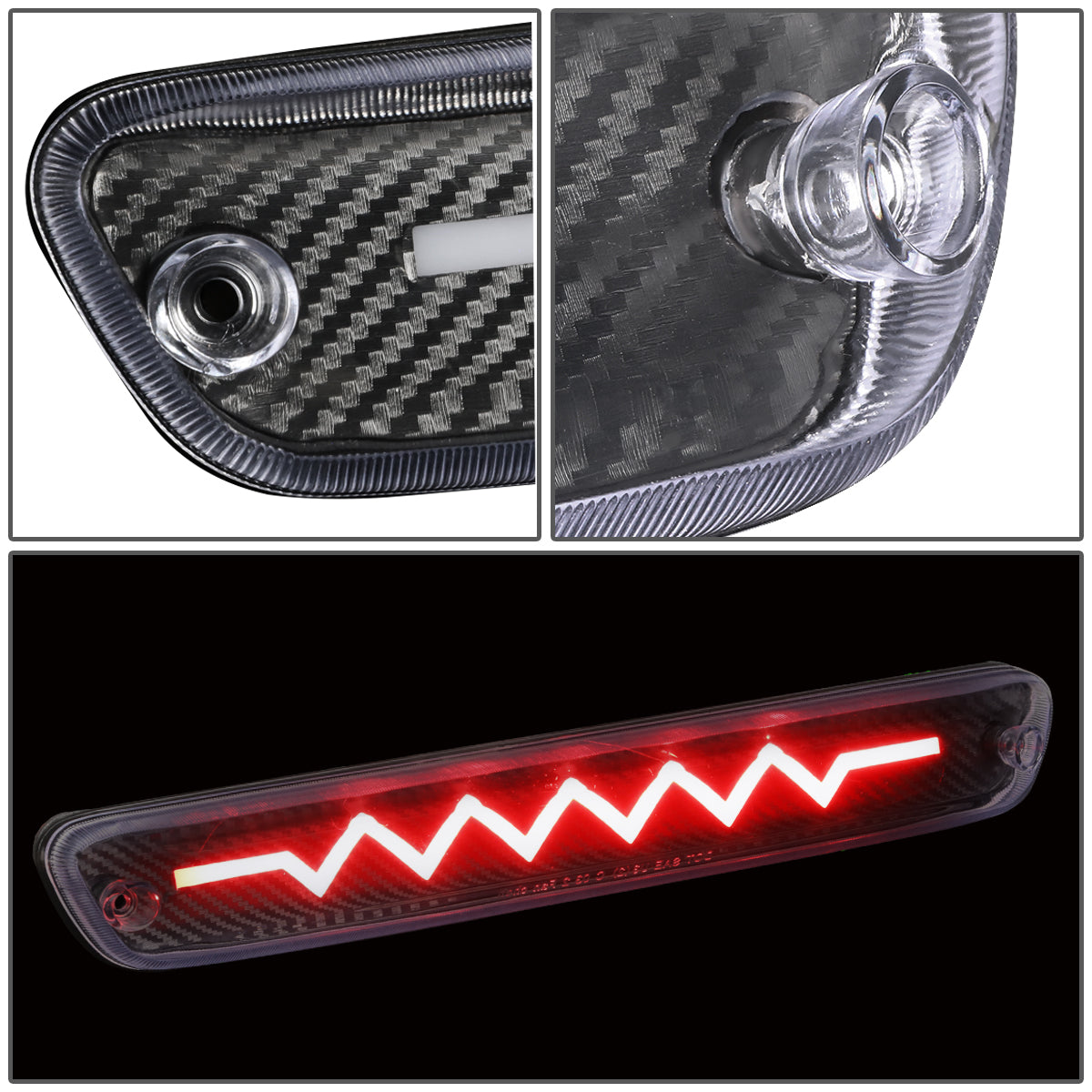 LUZ DE FRENO 04-12 CHEVY COLORADO, GMC CANYON / 06-08 ISUZU I-SERIES - 3D - LED - SEQUENTIAL HEARTBEAT LED - BLACK