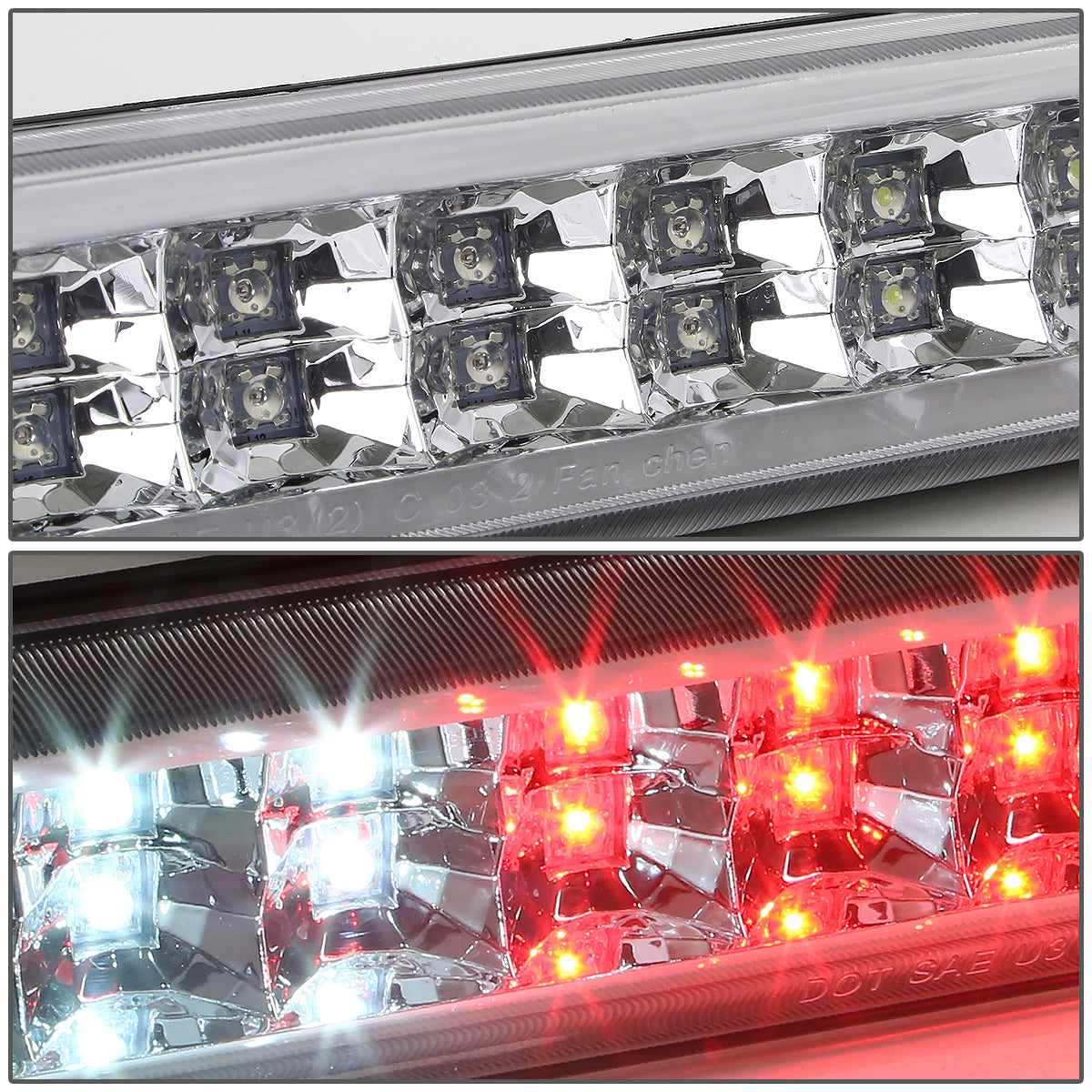 LUZ DE FRENO 04-12 CHEVY COLORADO, GMC CANYON / 06-08 ISUZU I-SERIES - LED - CHROME