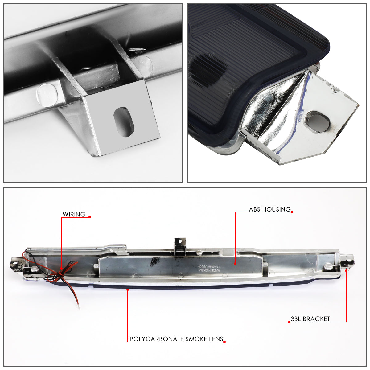 LUZ DE FRENO 04-07 BUICK RAINIER / 02-09 GMC ENVOY, CHEVROLET TRAILBLAZER / 04-06 CHEVROLET TRAILBLAZER EXT / 02-06 GMC ENVOY XL / 03-08 ISUZU ASCENDER / 02-04 OLDSMOBILE BRAVADA / 05-09 SAAB 9-7X - LED - SMOKE