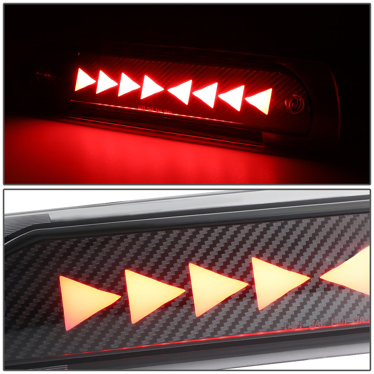 LUZ DE FRENO 02-08 DODGE RAM 1500 / 03-09 DODGE RAM 2500, 3500 - 3D - LED - SEQUENTIAL TRIANGLE LED - BLACK