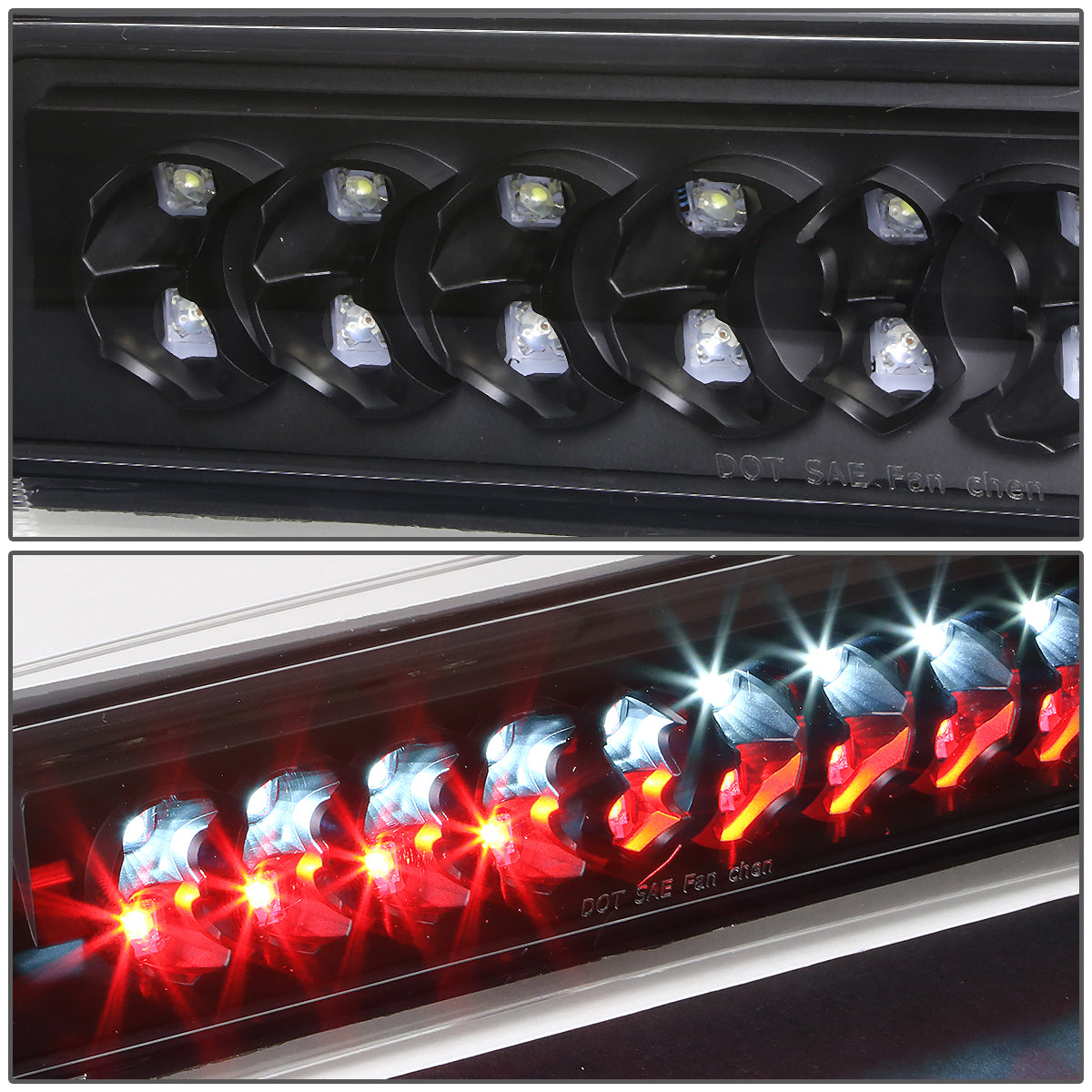 LUZ DE FRENO 02-08 DODGE RAM 1500 / 03-09 RAM 2500, 3500 - FITS MODELS WITH CARGO LIGHTS ONLY - LED - BLACK