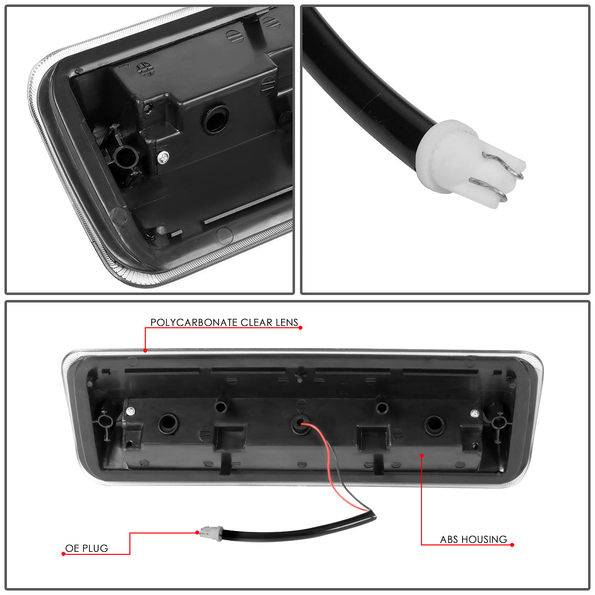LUZ DE FRENO 07-10 FORD EXPLORER SPORT TRAC / 04-08 FORD F-150 - 3D - LED - SEQUENTIAL ARROW LED - BLACK
