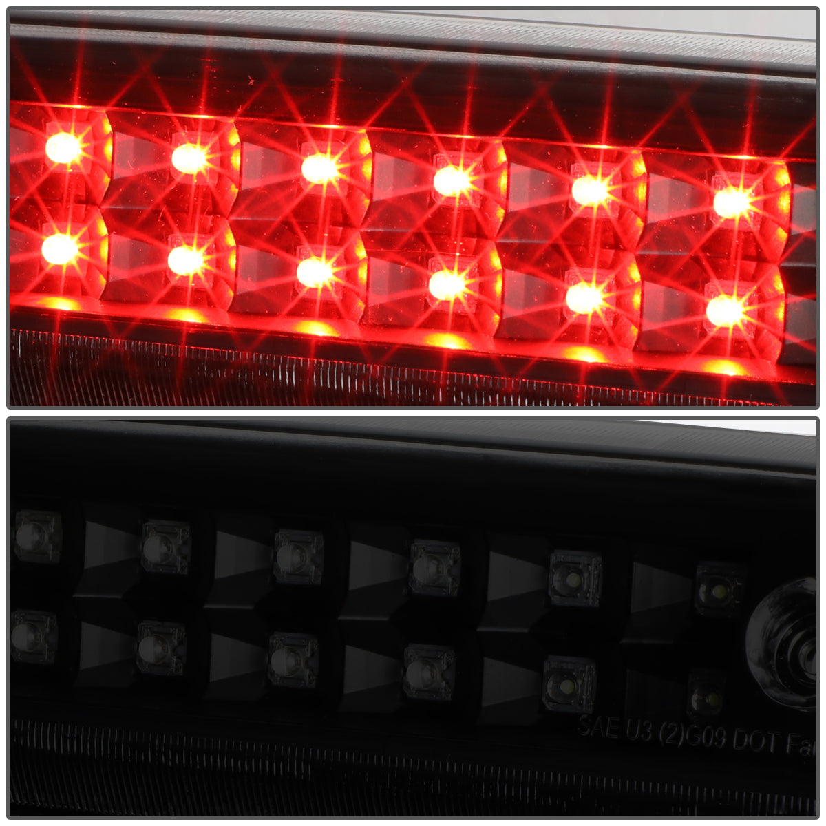 LUZ DE FRENO 09-14 FORD F-150 / 10-14 LINCOLN MARK LT - DOES NOT FIT SVT RAPTOR, MODELS WITH HILL DESCENT CONTROL - LED - BLACK / SMOKE