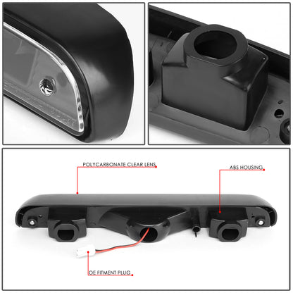 LUZ DE FRENO 92-96 FORD F-150, BRONCO / 92-97 F-250, F-350 - FITS MODELS WITHOUT REAR CARGO LIGHT - LED - BLACK