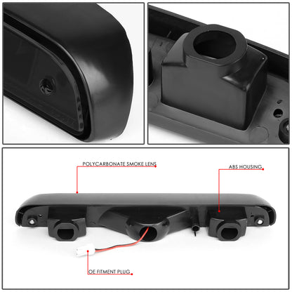 LUZ DE FRENO 92-96 FORD F-150, BRONCO / 92-97 F-250, F-350 - FITS MODELS WITHOUT REAR CARGO LIGHT - LED - BLACK