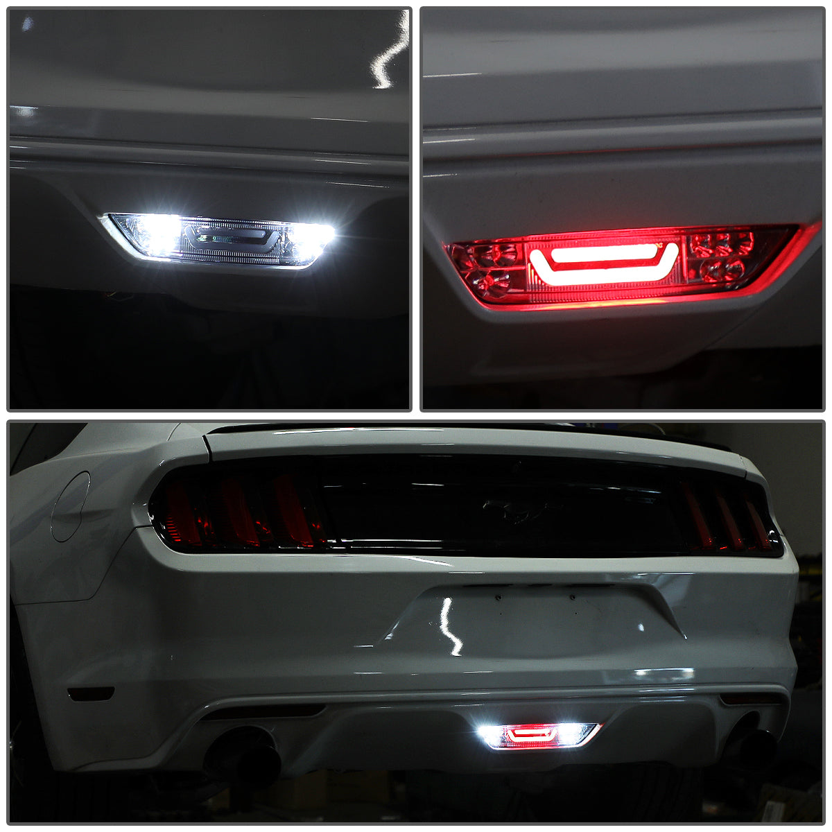 LUZ DE FRENO 15-18 FORD MUSTANG - REQUIRES WIRING INTO EXISTING REVERSE / TAIL LIGHTS - 3D - LED - CHROME