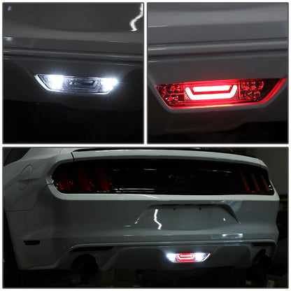 LUZ DE FRENO 15-18 FORD MUSTANG - REQUIRES WIRING INTO EXISTING REVERSE / TAIL LIGHTS - 3D - LED - CHROME