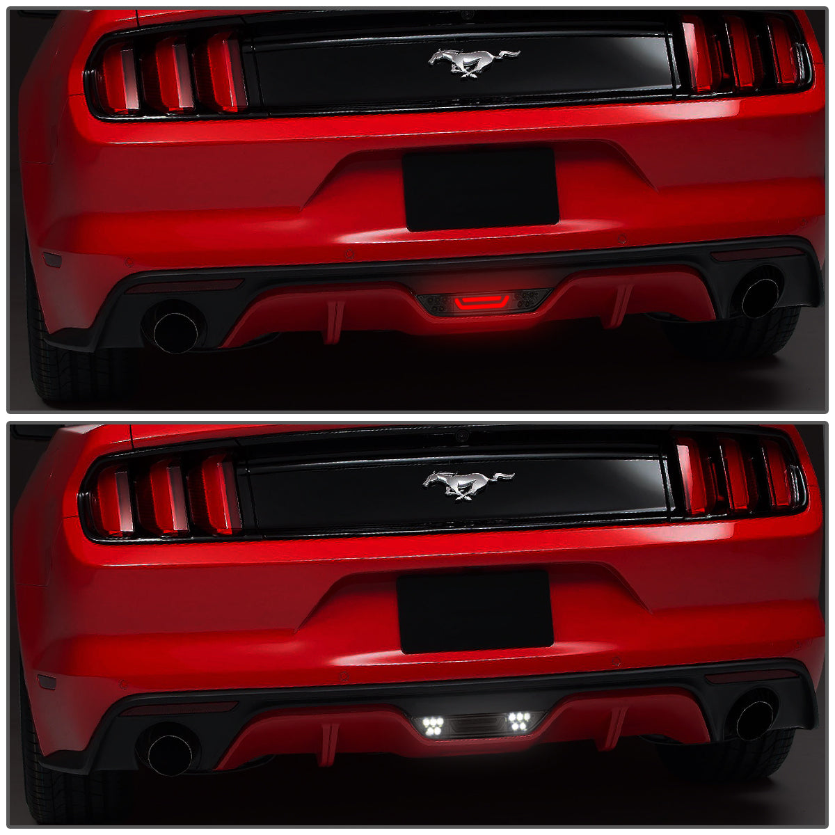 LUZ DE FRENO 15-18 FORD MUSTANG - REQUIRES WIRING INTO EXISTING REVERSE / TAIL LIGHTS - 3D - LED - CHROME