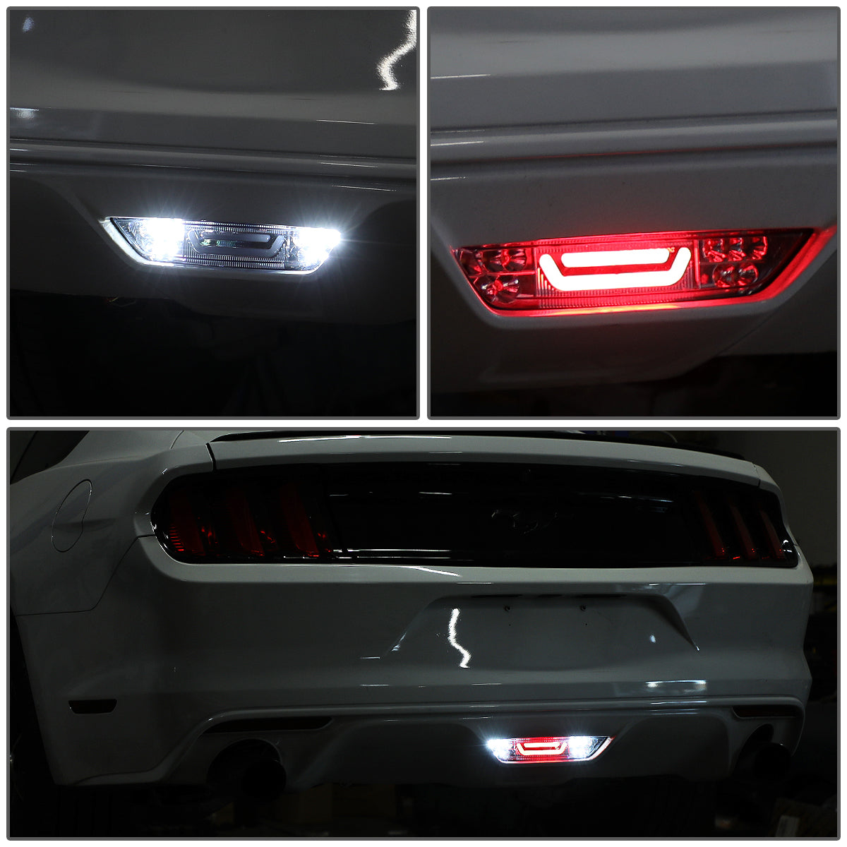 LUZ DE FRENO 15-18 FORD MUSTANG - REQUIRES WIRING INTO EXISTING REVERSE / TAIL LIGHTS - 3D - LED - CHROME