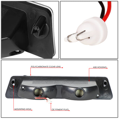 LUZ DE FRENO 87-93 FORD MUSTANG LX - FITS HATCHBACK MODELS WITH OEM SPOILER - PLUGS INTO FACTORY BULB SOCKET - 3D - LED - CHROME