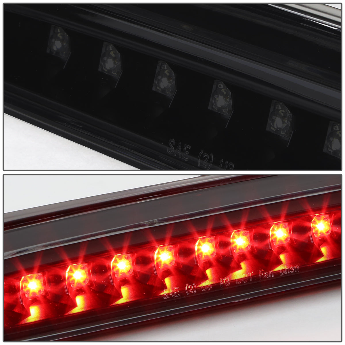 LUZ DE FRENO 93-11 FORD RANGER / 99-16 FORD F-250, F-350, F-450, F-550 SUPER DUTY / 95-03 MAZDA B2300, B3000, B4000 - LED - BLACK / SMOKE