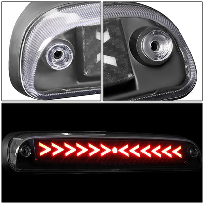 LUZ DE FRENO 94-10 MAZDA B2300, B2500, B3000, B4000 / 93-11 FORD RANGER / 01-05 FORD EXPLORER SPORT TRAC / 99-16 FORD F-250SD, F-350SD, F-450SD, F-550SD - 3D - SEQUENTIAL ARROW LED - BLACK