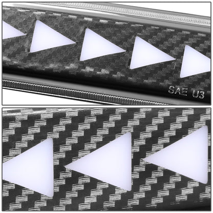 LUZ DE FRENO 94-10 MAZDA B2300, B2500, B3000, B4000 / 93-11 FORD RANGER / 01-05 FORD EXPLORER SPORT TRAC / 99-16 FORD F-250SD, F-350SD, F-450SD, F-550SD - 3D - SEQUENTIAL TRIANGLE LED - BLACK