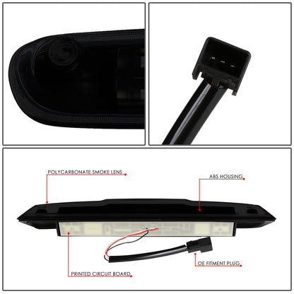 LUZ DE FRENO 07-13 CHEVY SILVERADO 1500, 1500HD, GMC SIERRA 1500, 1500HD / 07-14 SILVERADO 2500, 3500, HD MODELS, GMC SIERRA 2500, 3500, HD MODELS / 09-10 HUMMER H3T - 3D - LED - BLACK / SMOKE