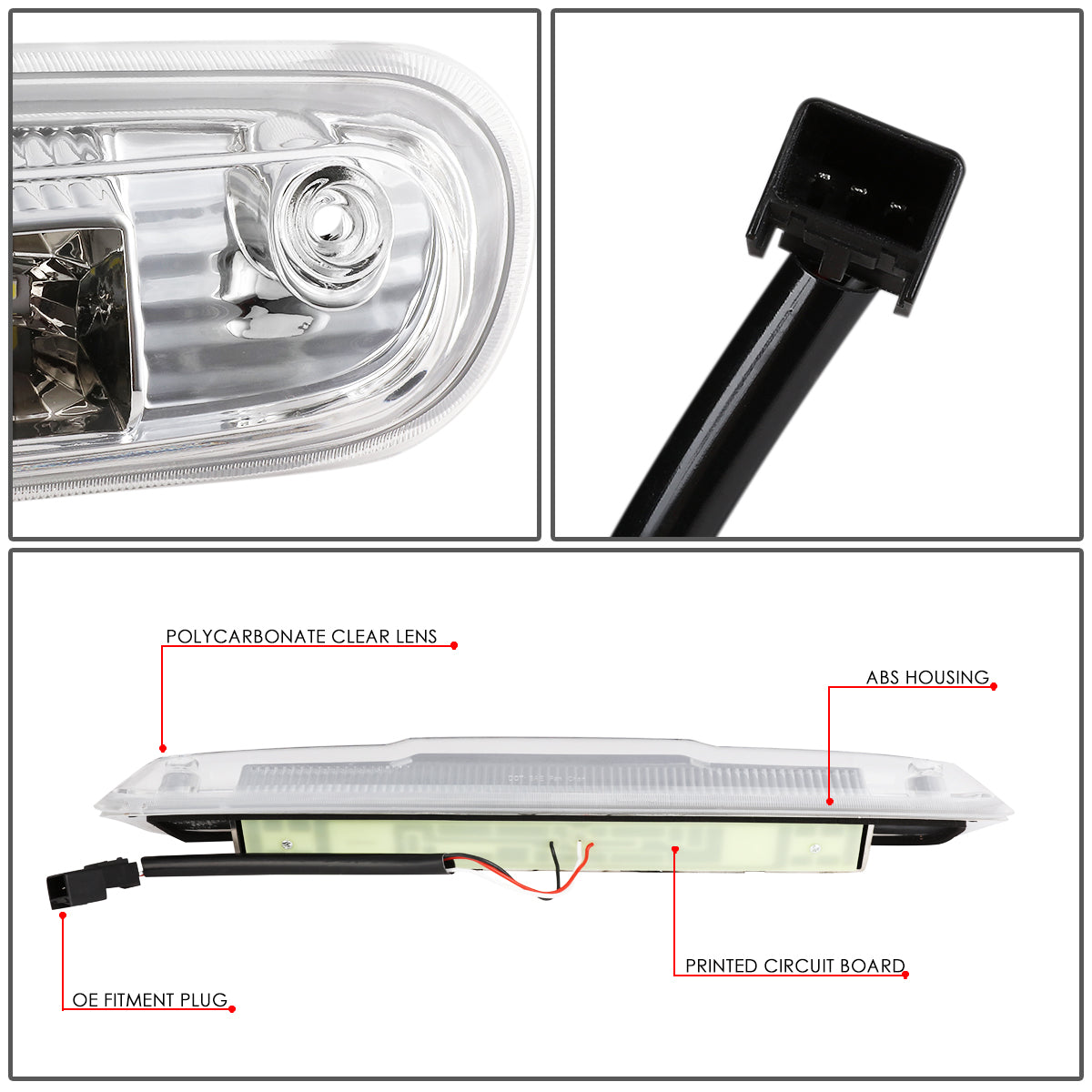 LUZ DE FRENO 07-13 CHEVY SILVERADO 1500, 1500HD, GMC SIERRA 1500, 1500HD / 07-14 SILVERADO 2500, 3500, HD MODELS, GMC SIERRA 2500, 3500, HD MODELS / 09-10 HUMMER H3T - 3D - LED - CHROME