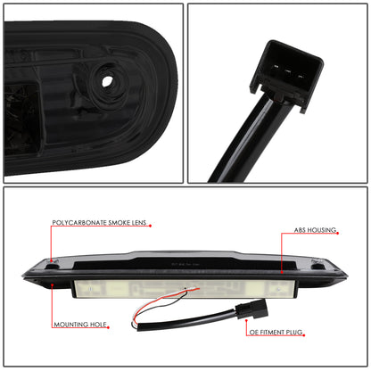 LUZ DE FRENO 07-13 CHEVY SILVERADO 1500, 1500HD, GMC SIERRA 1500, 1500HD / 07-14 SILVERADO 2500, 3500, HD MODELS, GMC SIERRA 2500, 3500, HD MODELS / 09-10 HUMMER H3T - 3D - LED - SMOKE