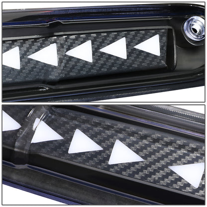 LUZ DE FRENO 07-13 CHEVY SILVERADO 1500, 1500HD, GMC SIERRA 1500, 1500HD / 07-14 SILVERADO 2500, 3500, HD MODELS, GMC SIERRA 2500, 3500, HD MODELS / 09-10 HUMMER H3T - 3D - LED - SEQUENTIAL TRIANGLE LED - BLACK