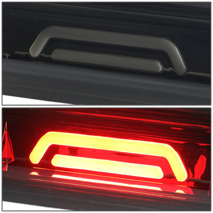 LUZ DE FRENO 14-20 CHEVY SILVERADO 1500, GMC SIERRA 1500 / 15-20 SILVERADO 2500HD, 3500HD, SIERRA 2500HD, 3500HD / 2019 GMC SIERRA 1500 LIMITED - FITS MODELS WITH CARGO LIGHT - 3D - LED - SMOKE