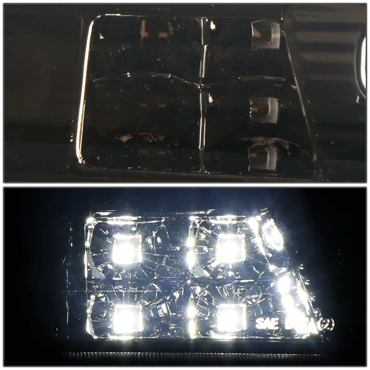 LUZ DE FRENO 14-20 CHEVY SILVERADO 1500, GMC SIERRA 1500 / 15-20 SILVERADO 2500HD, 3500HD, SIERRA 2500HD, 3500HD / 2019 GMC SIERRA 1500 LIMITED - FITS MODELS WITH CARGO LIGHT - 3D - LED - SMOKE